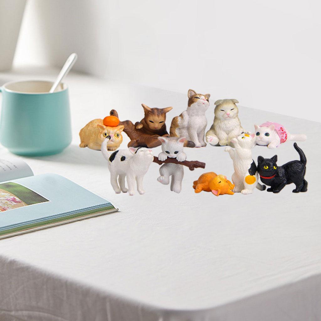 Kids Education Learn Tv - 10 Figuras de Gatos de PVC,