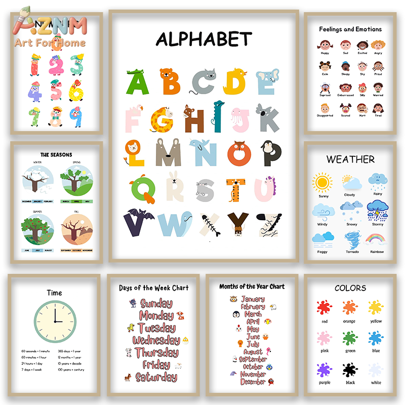 Educational Cartoon For Kids - AZNM - Lienzo educativo con números