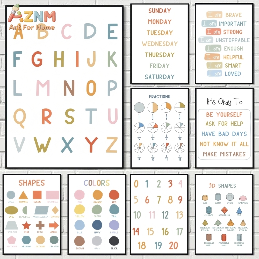 AZNM - Lienzo educativo con nú - Educational Cartoon For Kids reseña y precio